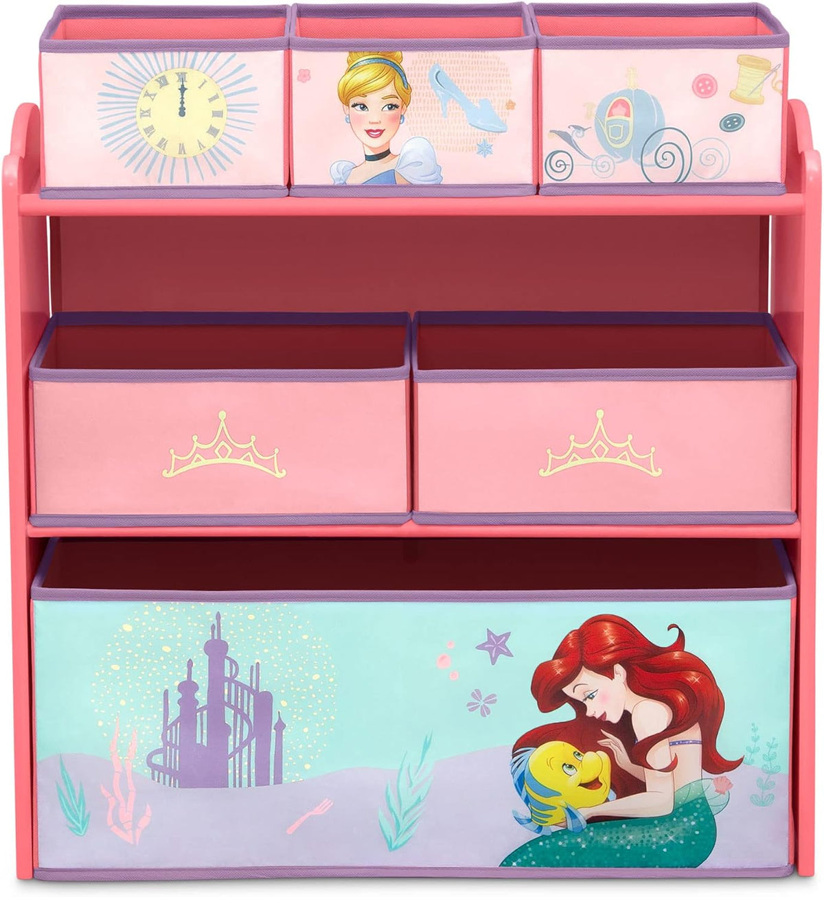 Design & Store 6 Bin Toy Storage Organizer, Disney Princess