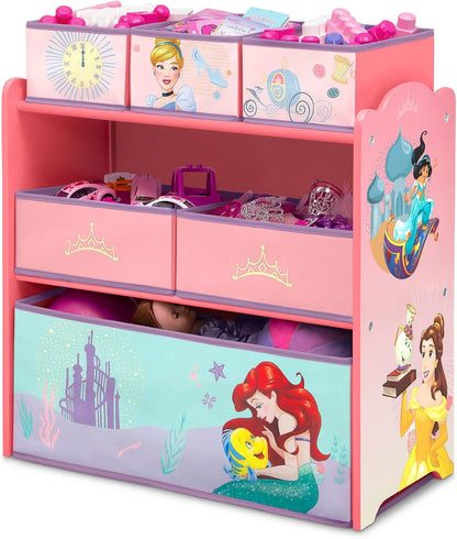 Design & Store 6 Bin Toy Storage Organizer, Disney Princess