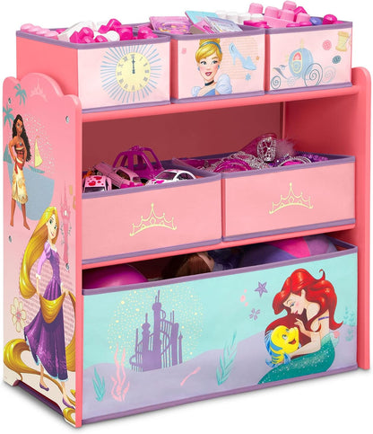 Design & Store 6 Bin Toy Storage Organizer, Disney Princess