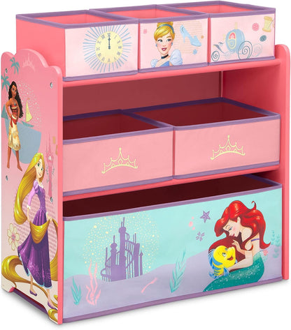 Design & Store 6 Bin Toy Storage Organizer, Disney Princess