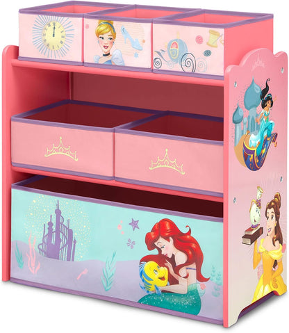 Design & Store 6 Bin Toy Storage Organizer, Disney Princess