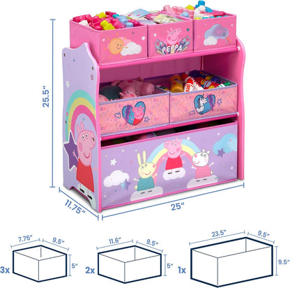 Design & Store 6 Bin Toy Storage Organizer, Disney Princess