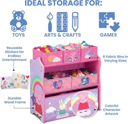 Design & Store 6 Bin Toy Storage Organizer, Disney Princess