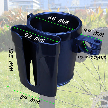 Bike Cup Holder with Phone & Key Storage, Universal Drink Bottle Mount for Adult Mountain Road E-Bikes & Adult Scooters, Black