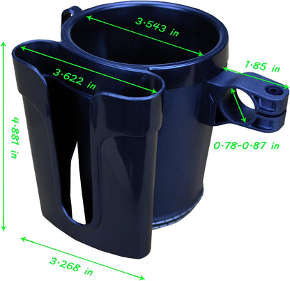 Bike Cup Holder with Phone & Key Storage, Universal Drink Bottle Mount for Adult Mountain Road E-Bikes & Adult Scooters, Black
