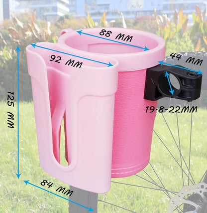 Bike Cup Holder with Phone & Key Storage, Universal Drink Bottle Mount for Adult Mountain Road E-Bikes & Adult Scooters, Black