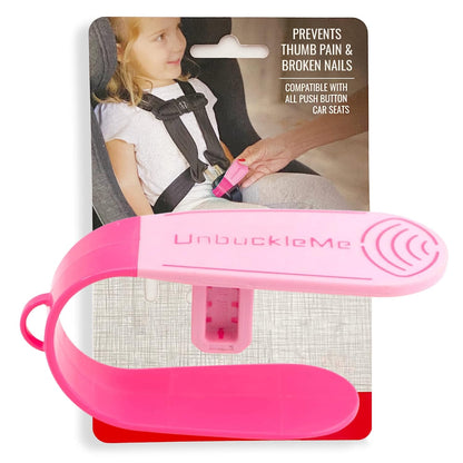 Car Seat Buckle Release Tool - Easy Opener Aid for Arthritis, Long Nails, Older Kids - Button Pusher for Infant, Toddler, Convertible 5 pt Harness car Seats - As Seen on Shark Tank (Pink)