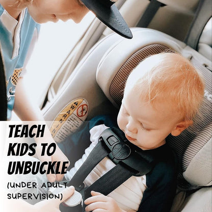 Car Seat Buckle Release Tool - Easy Opener Aid for Arthritis, Long Nails, Older Kids - Button Pusher for Infant, Toddler, Convertible 5 pt Harness car Seats - As Seen on Shark Tank (Pink)
