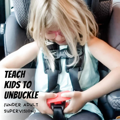 Car Seat Buckle Release Tool - Easy Opener Aid for Arthritis, Long Nails, Older Kids - Button Pusher for Infant, Toddler, Convertible 5 pt Harness car Seats - As Seen on Shark Tank (Pink)