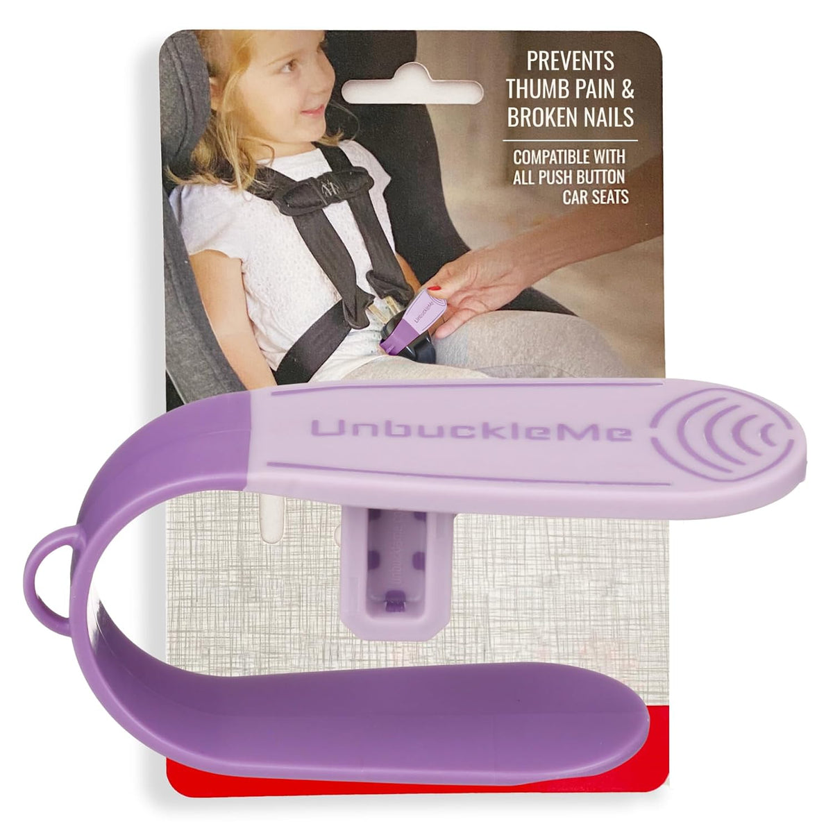 Car Seat Buckle Release Tool - Easy Opener Aid for Arthritis, Long Nails, Older Kids - Button Pusher for Infant, Toddler, Convertible 5 pt Harness car Seats - As Seen on Shark Tank (Pink)