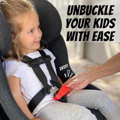 Car Seat Buckle Release Tool - Easy Opener Aid for Arthritis, Long Nails, Older Kids - Button Pusher for Infant, Toddler, Convertible 5 pt Harness car Seats - As Seen on Shark Tank (Pink)