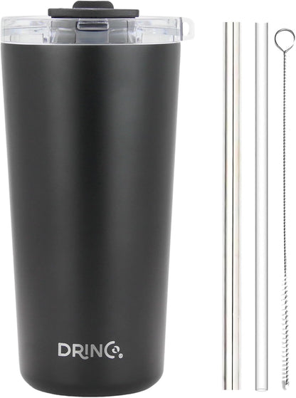 20 oz Stainless Steel Tumbler | Double Walled Vacuum Insulated Mug With Lid, 2 Straws, For Hot & Cold Drinks (20oz Island Pink, 20oz)