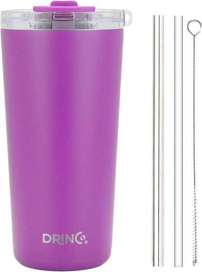 20 oz Stainless Steel Tumbler | Double Walled Vacuum Insulated Mug With Lid, 2 Straws, For Hot & Cold Drinks (20oz Island Pink, 20oz)