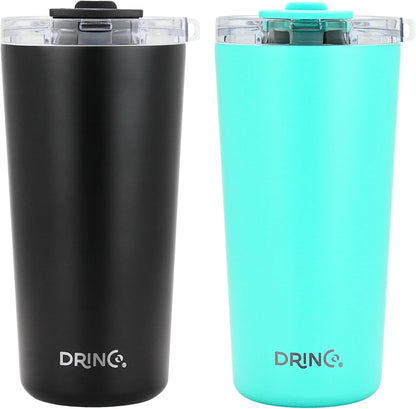 20 oz Stainless Steel Tumbler | Double Walled Vacuum Insulated Mug With Lid, 2 Straws, For Hot & Cold Drinks (20oz Island Pink, 20oz)