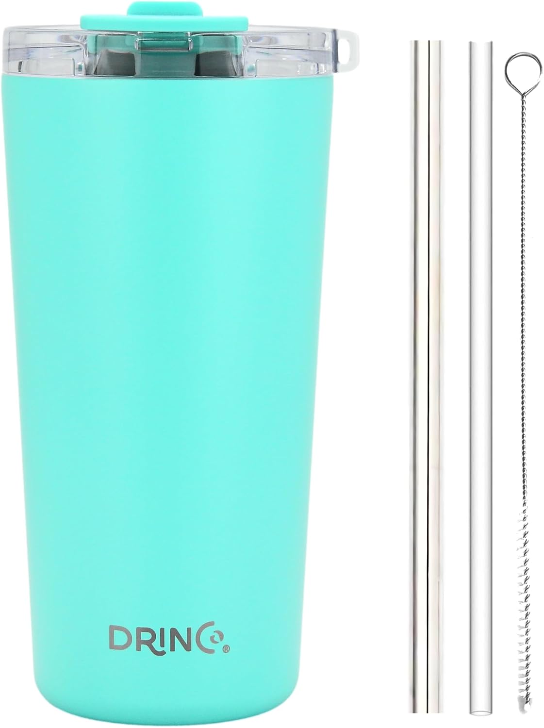 20 oz Stainless Steel Tumbler | Double Walled Vacuum Insulated Mug With Lid, 2 Straws, For Hot & Cold Drinks (20oz Island Pink, 20oz)