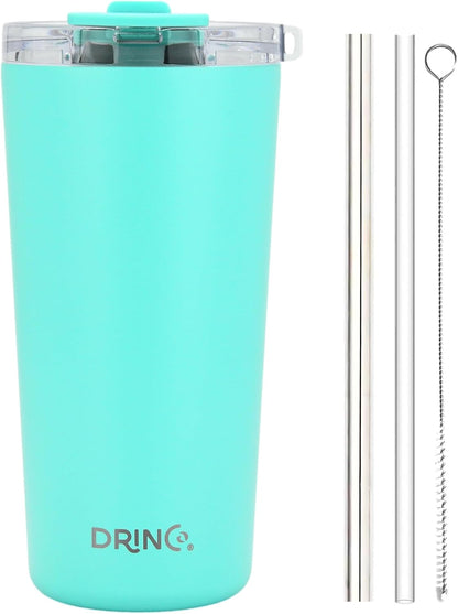 20 oz Stainless Steel Tumbler | Double Walled Vacuum Insulated Mug With Lid, 2 Straws, For Hot & Cold Drinks (20oz Island Pink, 20oz)