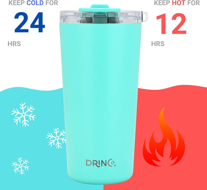 20 oz Stainless Steel Tumbler | Double Walled Vacuum Insulated Mug With Lid, 2 Straws, For Hot & Cold Drinks (20oz Island Pink, 20oz)