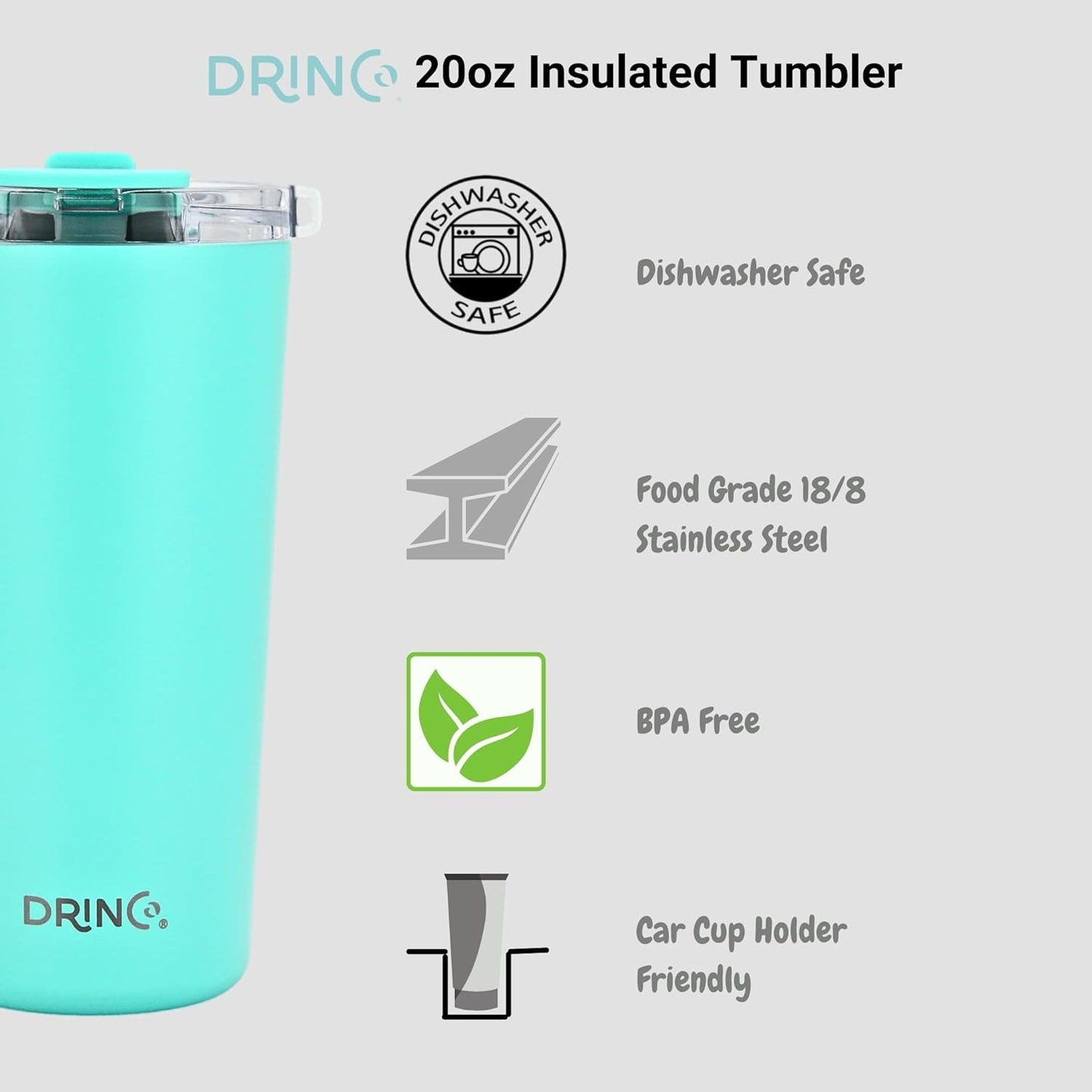 20 oz Stainless Steel Tumbler | Double Walled Vacuum Insulated Mug With Lid, 2 Straws, For Hot & Cold Drinks (20oz Island Pink, 20oz)