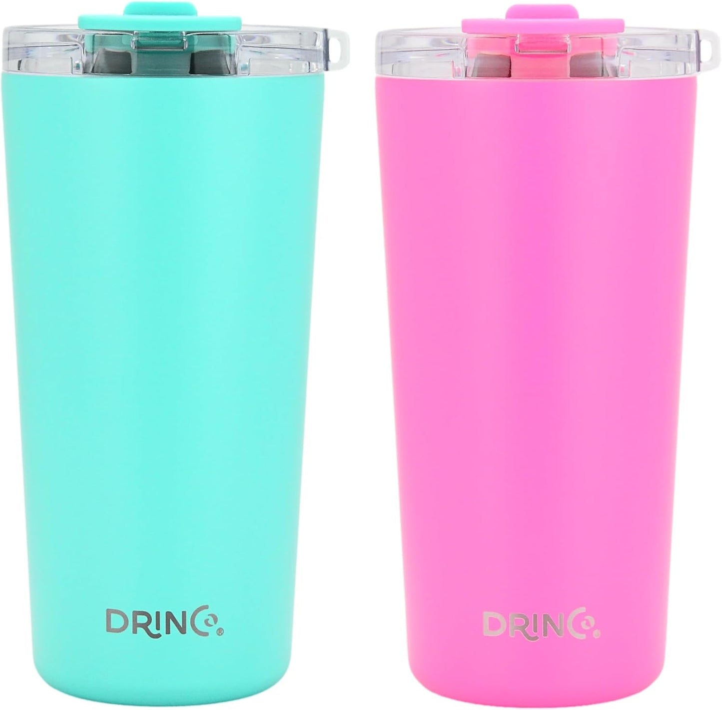20 oz Stainless Steel Tumbler | Double Walled Vacuum Insulated Mug With Lid, 2 Straws, For Hot & Cold Drinks (20oz Island Pink, 20oz)