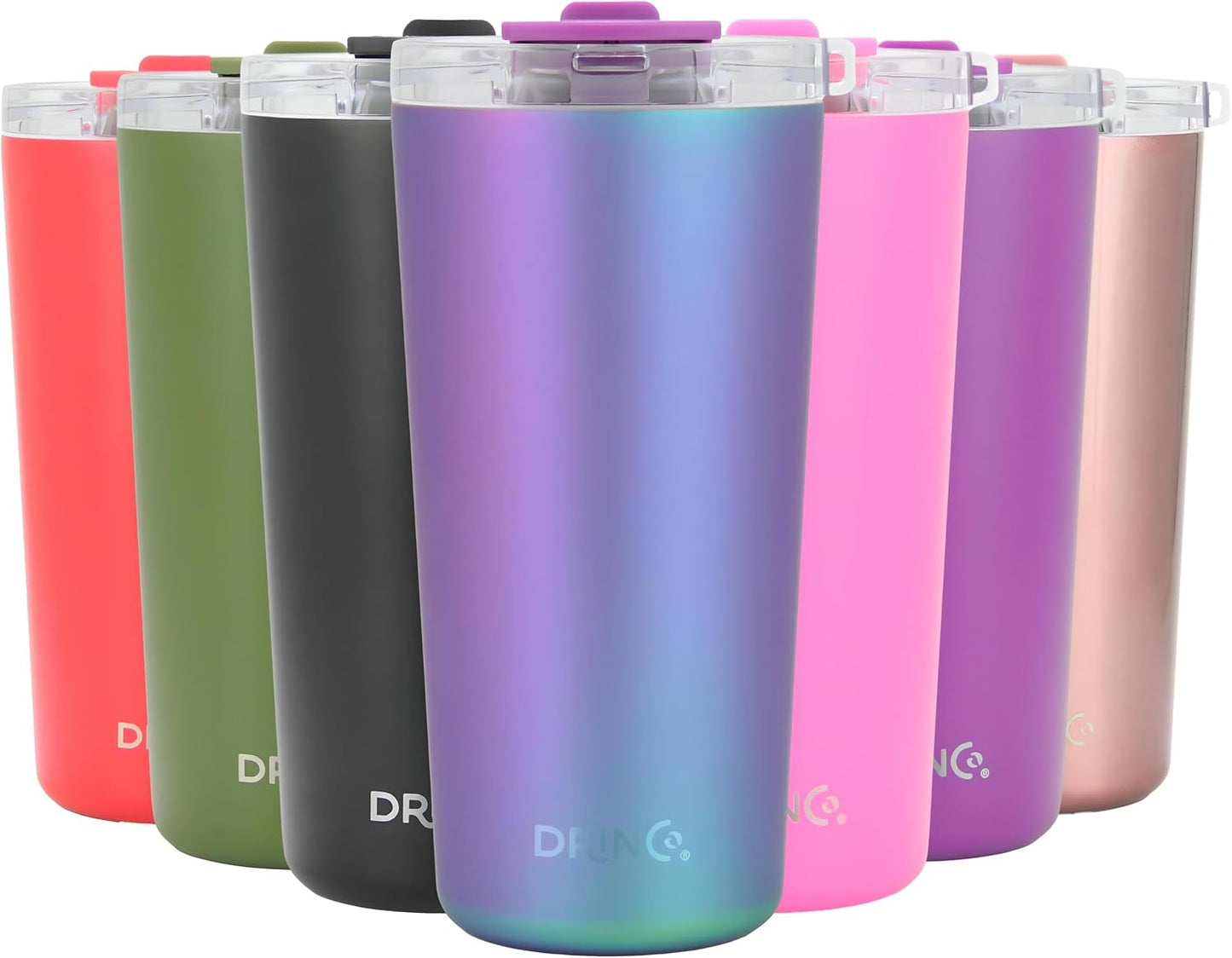 20 oz Stainless Steel Tumbler | Double Walled Vacuum Insulated Mug With Lid, 2 Straws, For Hot & Cold Drinks (20oz Island Pink, 20oz)