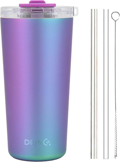 20 oz Stainless Steel Tumbler | Double Walled Vacuum Insulated Mug With Lid, 2 Straws, For Hot & Cold Drinks (20oz Island Pink, 20oz)