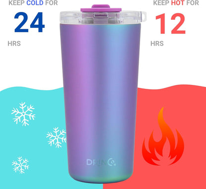 20 oz Stainless Steel Tumbler | Double Walled Vacuum Insulated Mug With Lid, 2 Straws, For Hot & Cold Drinks (20oz Island Pink, 20oz)