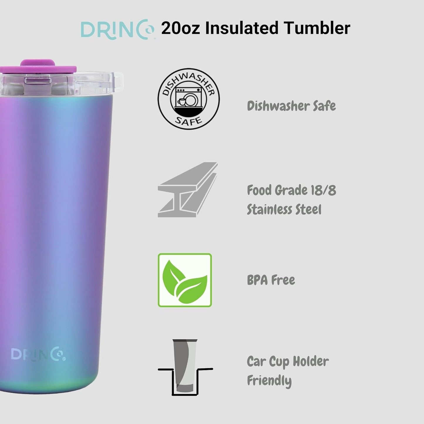 20 oz Stainless Steel Tumbler | Double Walled Vacuum Insulated Mug With Lid, 2 Straws, For Hot & Cold Drinks (20oz Island Pink, 20oz)