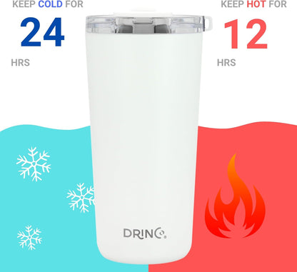 20 oz Stainless Steel Tumbler | Double Walled Vacuum Insulated Mug With Lid, 2 Straws, For Hot & Cold Drinks (20oz Island Pink, 20oz)