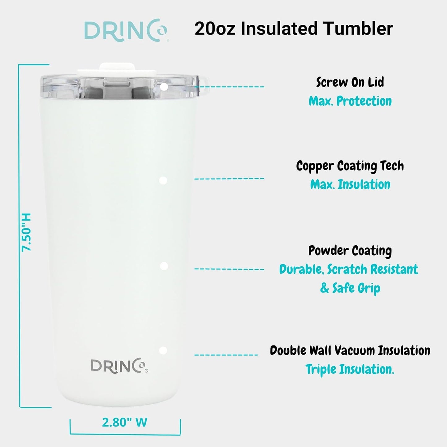 20 oz Stainless Steel Tumbler | Double Walled Vacuum Insulated Mug With Lid, 2 Straws, For Hot & Cold Drinks (20oz Island Pink, 20oz)
