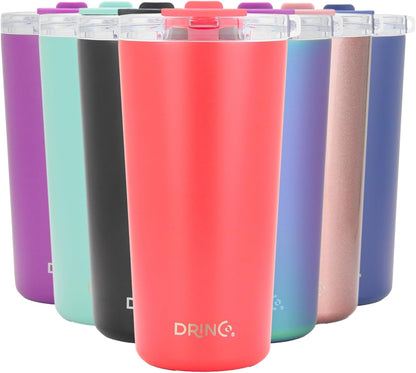 20 oz Stainless Steel Tumbler | Double Walled Vacuum Insulated Mug With Lid, 2 Straws, For Hot & Cold Drinks (20oz Island Pink, 20oz)