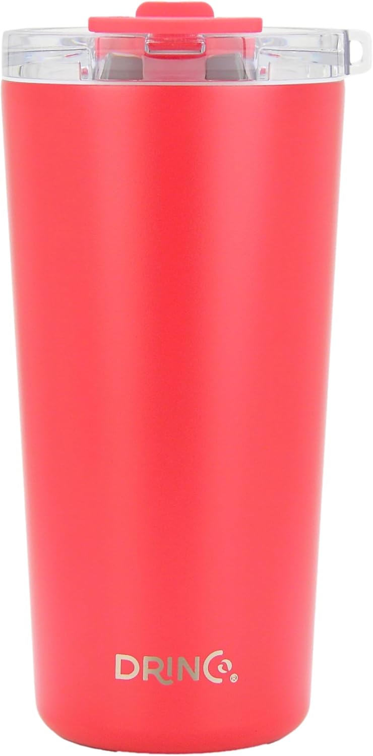 20 oz Stainless Steel Tumbler | Double Walled Vacuum Insulated Mug With Lid, 2 Straws, For Hot & Cold Drinks (20oz Island Pink, 20oz)