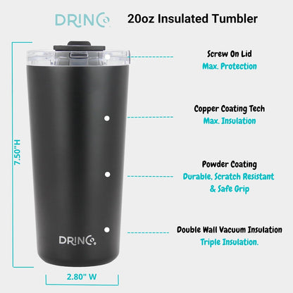 20 oz Stainless Steel Tumbler | Double Walled Vacuum Insulated Mug With Lid, 2 Straws, For Hot & Cold Drinks (20oz Island Pink, 20oz)