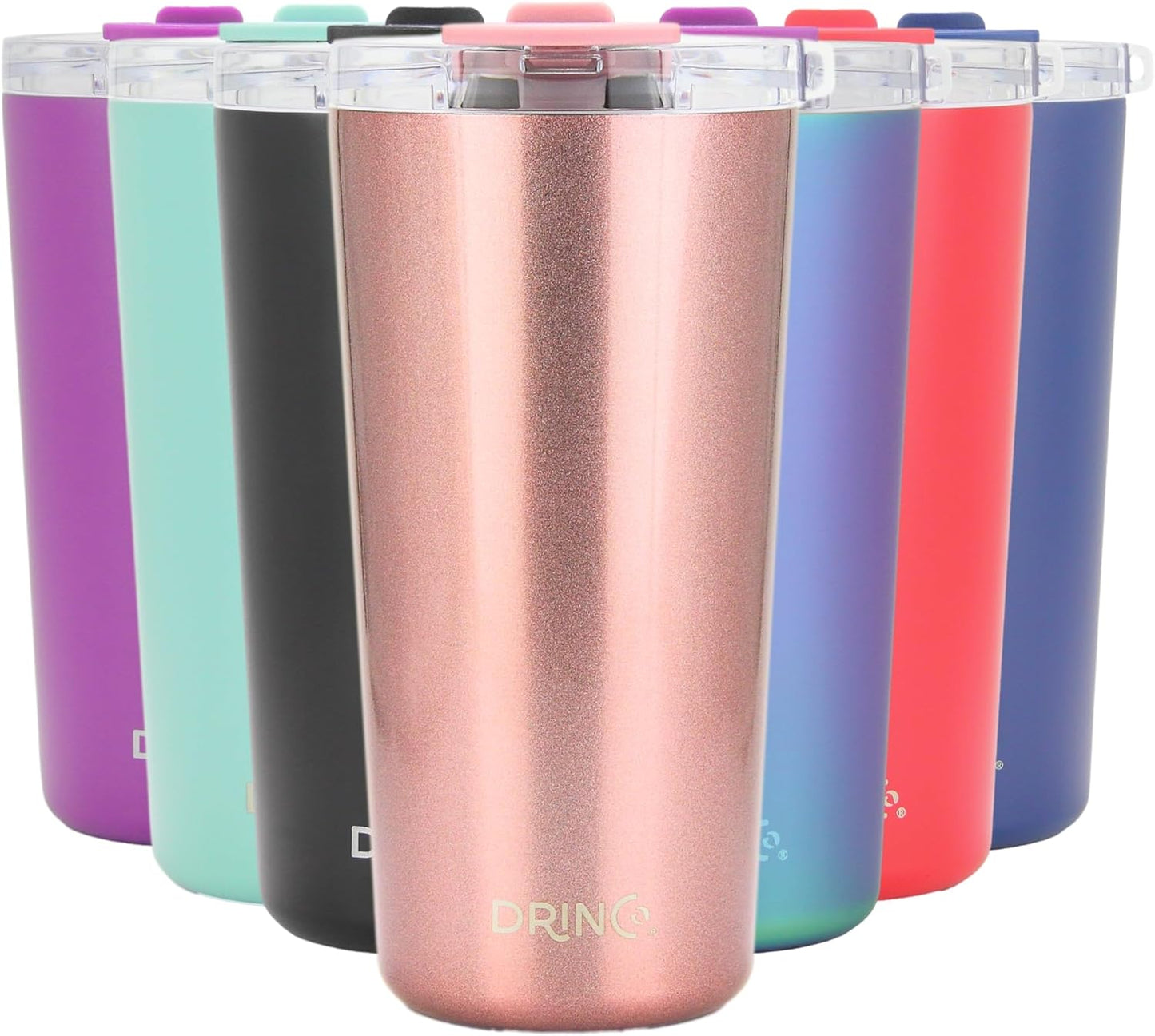 20 oz Stainless Steel Tumbler | Double Walled Vacuum Insulated Mug With Lid, 2 Straws, For Hot & Cold Drinks (20oz Island Pink, 20oz)