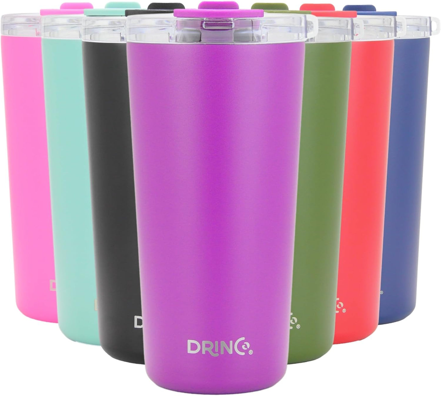 20 oz Stainless Steel Tumbler | Double Walled Vacuum Insulated Mug With Lid, 2 Straws, For Hot & Cold Drinks (20oz Island Pink, 20oz)