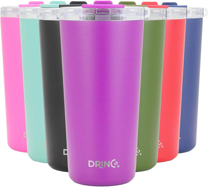 20 oz Stainless Steel Tumbler | Double Walled Vacuum Insulated Mug With Lid, 2 Straws, For Hot & Cold Drinks (20oz Island Pink, 20oz)