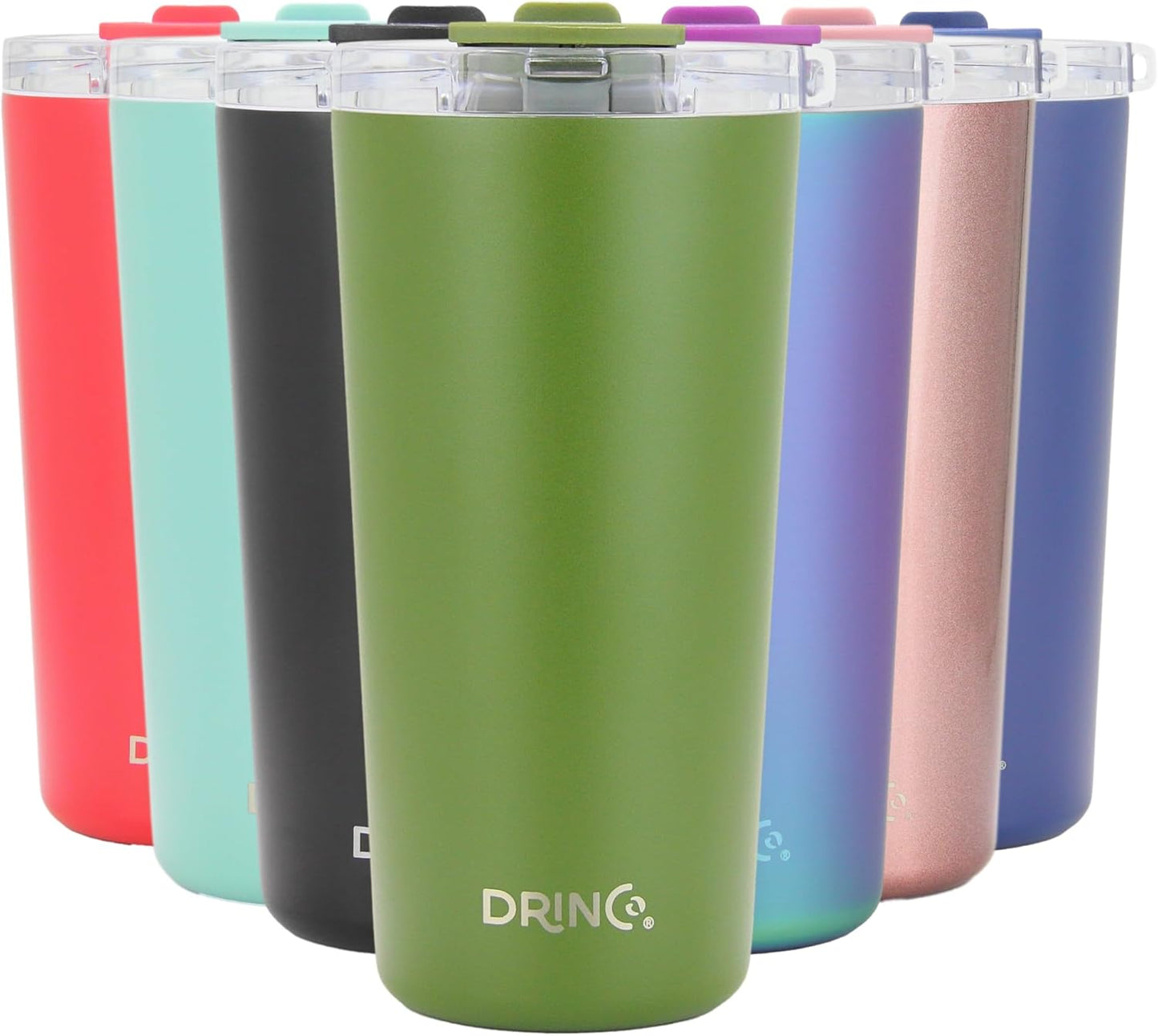 20 oz Stainless Steel Tumbler | Double Walled Vacuum Insulated Mug With Lid, 2 Straws, For Hot & Cold Drinks (20oz Island Pink, 20oz)