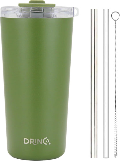 20 oz Stainless Steel Tumbler | Double Walled Vacuum Insulated Mug With Lid, 2 Straws, For Hot & Cold Drinks (20oz Island Pink, 20oz)