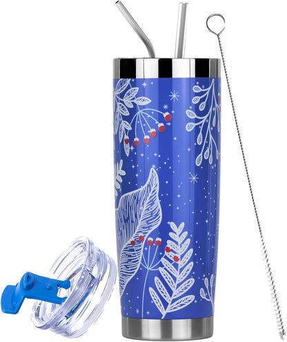 20 oz Stainless Steel Tumbler | Double Walled Vacuum Insulated Mug With Lid, 2 Straws, For Hot & Cold Drinks (20oz Island Pink, 20oz)