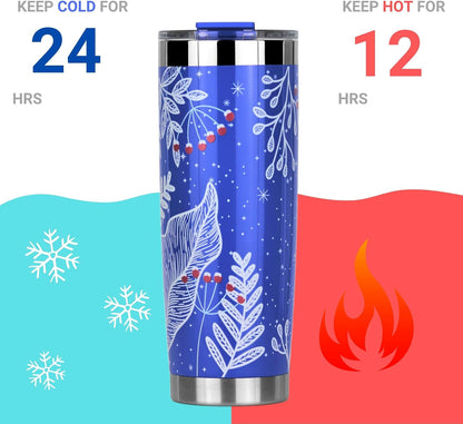 20 oz Stainless Steel Tumbler | Double Walled Vacuum Insulated Mug With Lid, 2 Straws, For Hot & Cold Drinks (20oz Island Pink, 20oz)