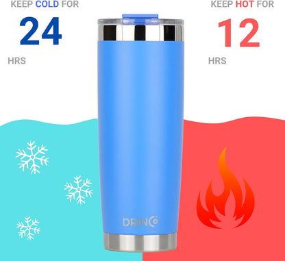 20 oz Stainless Steel Tumbler | Double Walled Vacuum Insulated Mug With Lid, 2 Straws, For Hot & Cold Drinks (20oz Island Pink, 20oz)