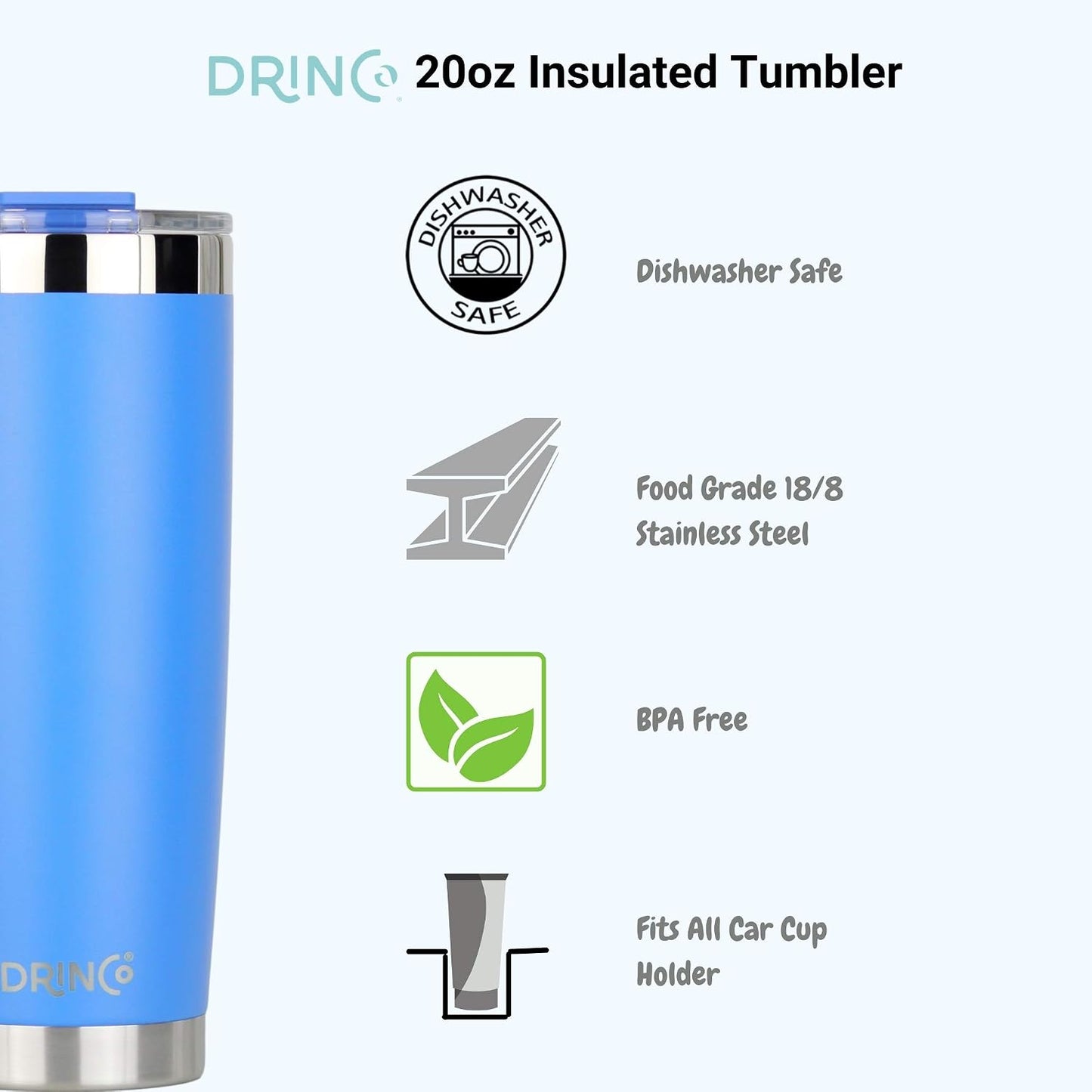 20 oz Stainless Steel Tumbler | Double Walled Vacuum Insulated Mug With Lid, 2 Straws, For Hot & Cold Drinks (20oz Island Pink, 20oz)