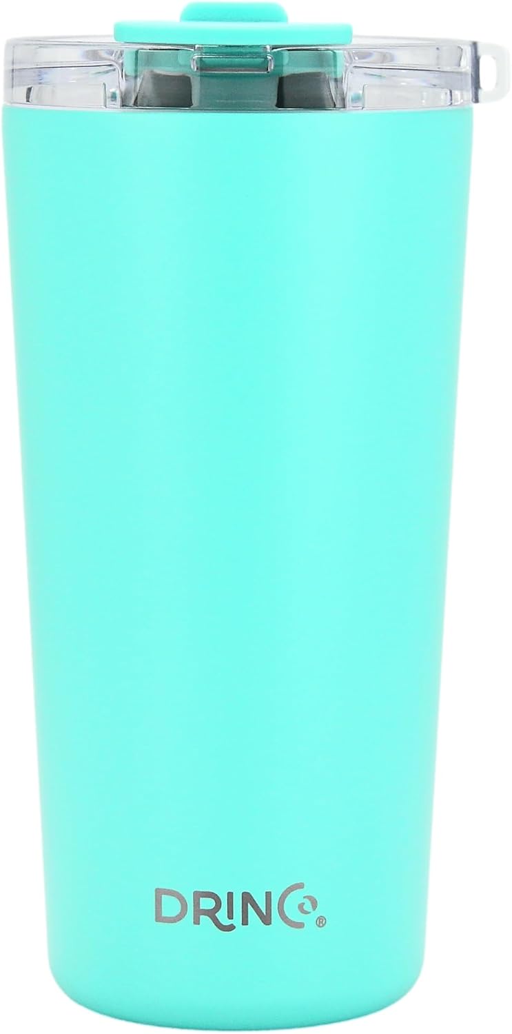 20 oz Stainless Steel Tumbler | Double Walled Vacuum Insulated Mug With Lid, 2 Straws, For Hot & Cold Drinks (20oz Island Pink, 20oz)