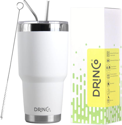20 oz Stainless Steel Tumbler | Double Walled Vacuum Insulated Mug With Lid, 2 Straws, For Hot & Cold Drinks (20oz Island Pink, 20oz)