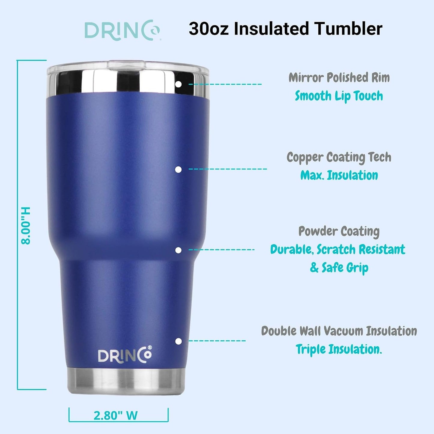 20 oz Stainless Steel Tumbler | Double Walled Vacuum Insulated Mug With Lid, 2 Straws, For Hot & Cold Drinks (20oz Island Pink, 20oz)