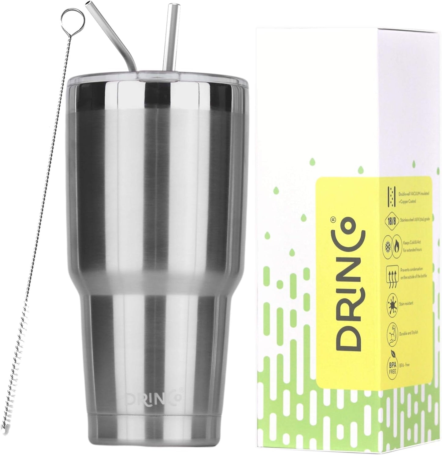 20 oz Stainless Steel Tumbler | Double Walled Vacuum Insulated Mug With Lid, 2 Straws, For Hot & Cold Drinks (20oz Island Pink, 20oz)