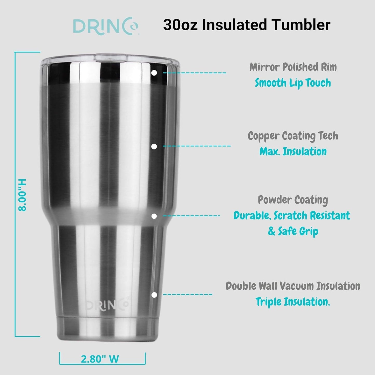 20 oz Stainless Steel Tumbler | Double Walled Vacuum Insulated Mug With Lid, 2 Straws, For Hot & Cold Drinks (20oz Island Pink, 20oz)