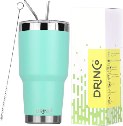 20 oz Stainless Steel Tumbler | Double Walled Vacuum Insulated Mug With Lid, 2 Straws, For Hot & Cold Drinks (20oz Island Pink, 20oz)