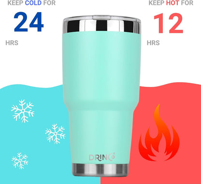 20 oz Stainless Steel Tumbler | Double Walled Vacuum Insulated Mug With Lid, 2 Straws, For Hot & Cold Drinks (20oz Island Pink, 20oz)