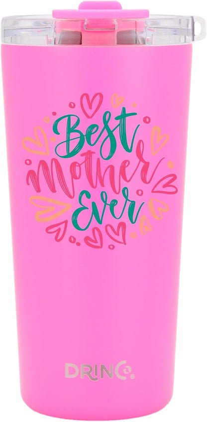 20 oz Stainless Steel Tumbler | Double Walled Vacuum Insulated Mug With Lid, 2 Straws, For Hot & Cold Drinks (20oz Island Pink, 20oz)