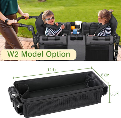 Stroller Snack Tray Attachment - Universal Stroller Snack Tray for Wonderfold Wagon W4 Accessories - Snack Tray for Kids - Easy to Clean Stroller Wagon Snack Tray with Cup Holder (L (W2 Model))